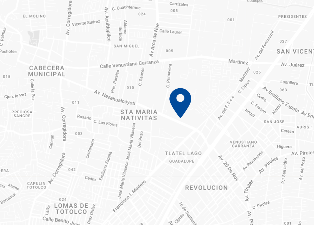 Location map of Plaza Chimalhuacán in the State of Mexico